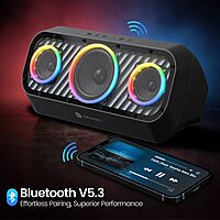 Portronics MicroBlast POR 2393 Bluetooth Speaker – 60W | 2.1 Channel | RGB | Black