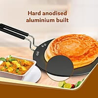 AGARO Elite Hard Anodised Tawa for Kitchen, 28 cm Diameter Tawa
