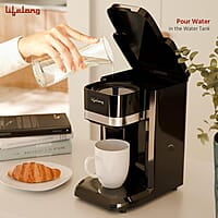 Lifelong Single Cup Coffee Maker- 350 W Coffee Machine for Single Serve, Rapid Coffee Brewer Technology with 125ml