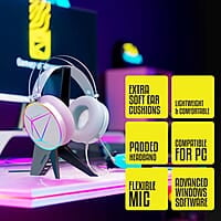 ZEBRONICS Zeb-Blitz USB Gaming Wired On Ear Headphones with Mic with Dolby Atmos, RGB Led, Windows Software, Simulated 7.1 Surround Sound, 2.4 Meter Braided Cable Flexible Padded Ear Cushions