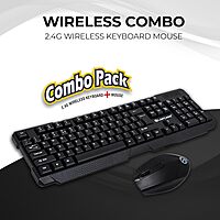 Lapcare WL‑204 combo: spill‑resistant 104‑key wireless keyboard, high‑precision 1200‑1600 DPI mouse, nano‑receiver, power‑saving & 10 m range.
