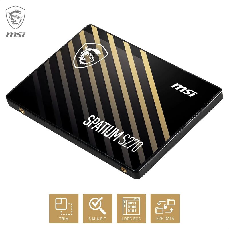 MSI Spatium S270 480GB Internal SSD – 2.5-Inch SATA Drive | Up to 500MB/s