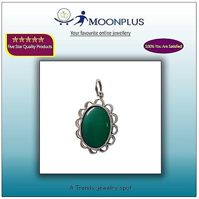 Sterling Silver Green Stone Pendant/Dollar Sterling Silver Green Stone Pendant/Dollar