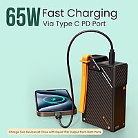 Portronics 3015 Halley 20000mAh Power Bank – 65W PD Fast Charge  | Laptop Compatible  Black