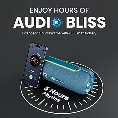 Portronics Resound 2 | 15W Soundbar with Deep Bass, Bluetooth & 2000mAh Battery (RED) Portronics Resound 2 | 15W Soundbar with Deep Bass, Bluetooth & 2000mAh Battery (RED)