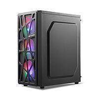 Ant Esports Elite 1100 Mid Tower Gaming Cabinet Black | ATX M-ATX ITX | 4 Rainbow Fans
