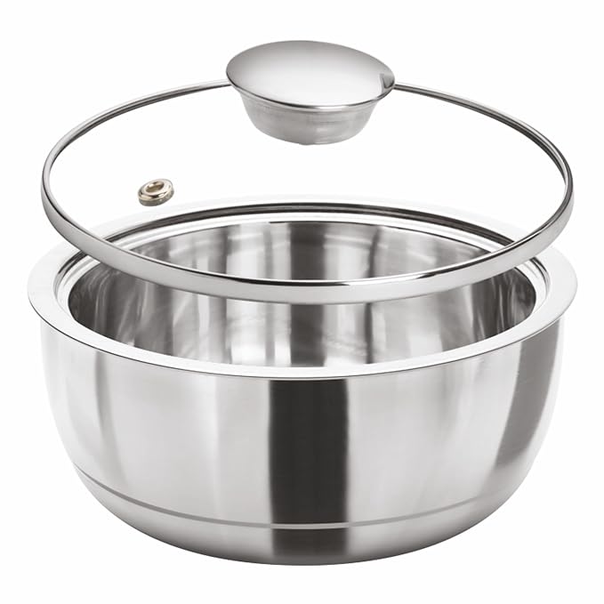 Signora ware  Roti Server  Casserole With Steel Lid & Glass Lid 2100 ML