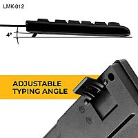 Lapcare LMK‑012 multilingual keyboard: 104 membrane keys, 10 M keystroke life, USB interface, spill‑resistant & rupee key support—ideal for Indian users.