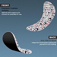 Portronics Comfipad Mouse Pad – White, Ergonomic with Wrist Support