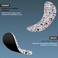 Portronics Comfipad Mouse Pad – White, Ergonomic with Wrist Support