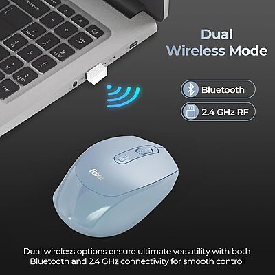 WIRELESS MOUSE FOXIN FLOW BT+2.4GHZ DPI (BLUE)