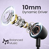 Portronics Harmonics 250 Bluetooth In-Ear Headset – V5.3, Type-C | 60Hrs Play Time | Black