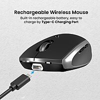 Portronics Toad III Wireless Mouse – Dual Mode BT & 2.4GHz | Rechargeable | Black | 1 Year Warranty