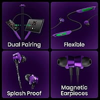 ZEBRONICS DC JOKER edition YOGA N3 with 46 Hours backup, Bluetooth v5.2 Wireless Neckband, ENC Calling, Gaming mode (Upto 50ms), Voice assistant, Dual pairing, Splash proof and Type C