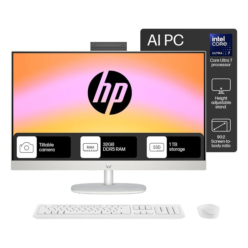 HP AIO 27-CR1007IN Intel Core Ultra 7 155U/16GB DDR5/1TB SSD/Windows 11/27inch