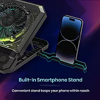 Portronics My Buddy AIR 5 Laptop Stand – Multi-Level | RGB Lighting | Cooling Fan | Black