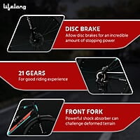 Lifelong Cycle for Adults - MTB Gear Cycle, Mountain Bike with V- Brakes - Lightweight, Bicycle for Men and Women Rider