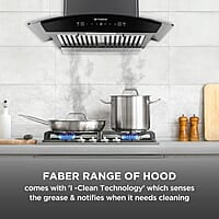 Faber 60 Cm 1500 M³/Hr Autoclean Kitchen Chimney Autoclean Alarm, Mood Energy In Hcsc Bk 60,Touch&Gesture Control,