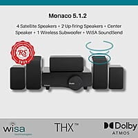 Platin Monaco 5.1 Wireless Home Theater Surround Sound System for Smart TVs - with WiSA SoundSend Transmitter Included - WiSA Certified - Tuned by THX.