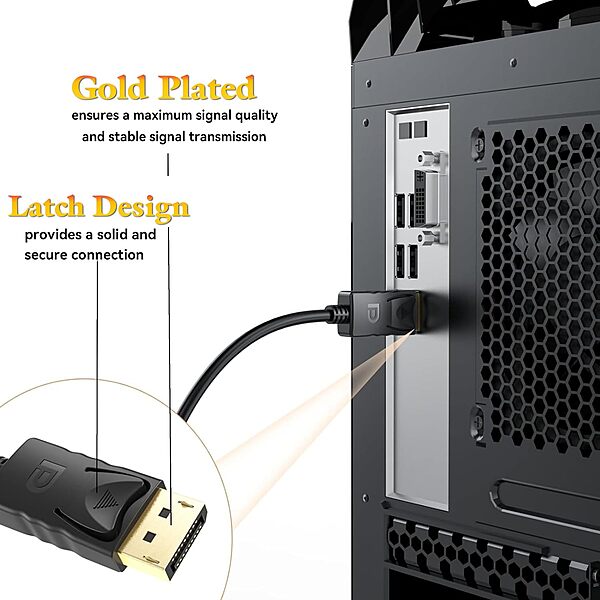 Uport 3M DisplayPort to HDMI Cable supports 4K@60Hz resolution, ensuring high-quality video output. Ideal for connecting devices like laptops to monitors or TVs for stunning visuals.