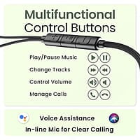 Ambrane Type C Wired in Ear Earphones with in-Line Mic for Clear Calling,1.2M Cable,10Mm Dynamic Drivers for Boostedbass,Control Buttons for iPhone 15,Samsung&Type C Devices Stringz 38C