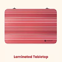 Portronics Buddy D – Laptop Table (Crimson Red, Wood) offers style and functionality, enhancing comfort and productivity for work or leisure.