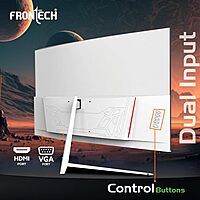Frontech MON-0085 – 27" curved borderless monitor with vibrant display, 68.58cm screen, and ultra-thin bezels for immersive viewing.