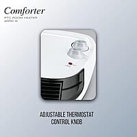 Havells Comforter Room Heater 2000 Watt with Overheat Protection, Adjustable Thermostat Control Knob