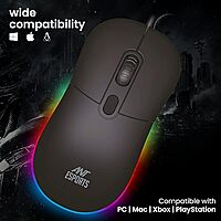 Open Box Ant Esports GM40 /RGB LED, Lightweight (115 gms) ,Ergonomic Design, Upto 2400 DPI Wired Optical Gaming Mouse