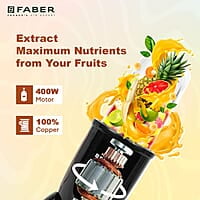 Faber Sportz Blender FSB 2-in-1 Nutrifit Nero 400W 2 PC Jar 500ML & 300ML
