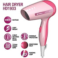 Havells 1200W Powerful Hair Dryer  Heat Settings (Hot/Warm) Heat Balance Technology