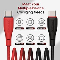 Portronics Hue X 60W Type-C Fast Charging Cable – Dual Tone | 480Mbps Data Sync | Premium Braided Cable | For Smartphones, Tablets & Laptops