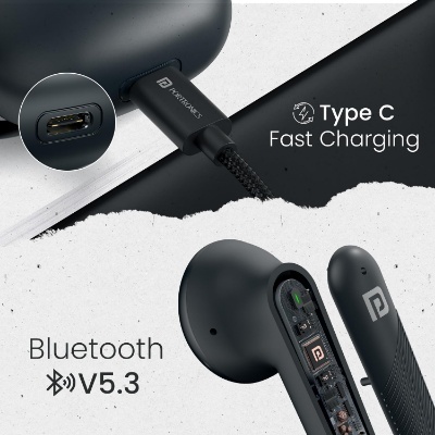 Portronics Harmonics Twins S18 in Ear TWS Earbuds with 30H Playtime, in Built HD Mic, Game/Music Mode, 13mm Dynamic Driver, Low Latency, Touch Control, Type C Fast Charging, Light Weight Portronics Harmonics Twins S18 in Ear TWS Earbuds with 30H Playtime, in Built HD Mic, Game/Music Mode, 13mm Dynamic Driver, Low Latency, Touch Control, Type C Fast Charging, Light Weight