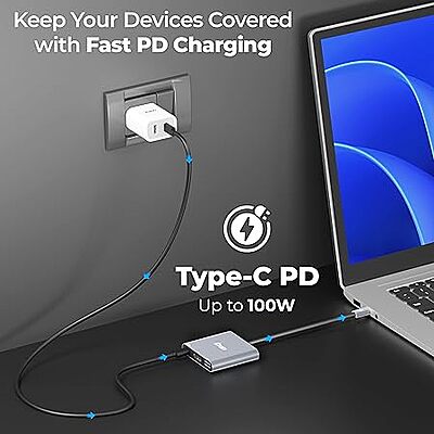 TYPE-C HUB FOXIN 3 IN 1 (USB 3.0, HDMI & PD TYPE-C)