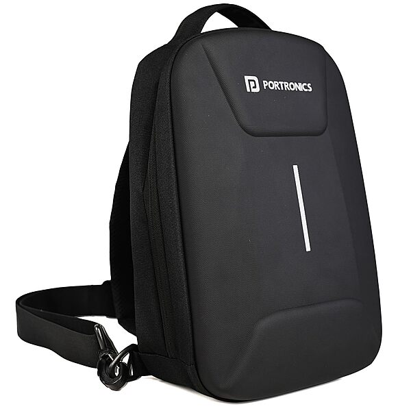 Portronics Byte Mini Cross Body Sling Bag – Hard Shell Design | Black | 1 Year Warranty