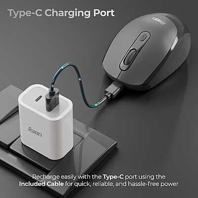 WIRELESS MOUSE FOXIN FLOW BT+2.4GHZ DPI (BLACK) WIRELESS MOUSE FOXIN FLOW BT+2.4GHZ DPI (BLACK)