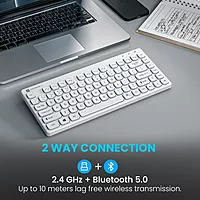 Portronics Wireless TKL Keyboard offers Bluetooth 5.3, compact design, responsive keys, long battery life, lightweight, and portable for convenience.