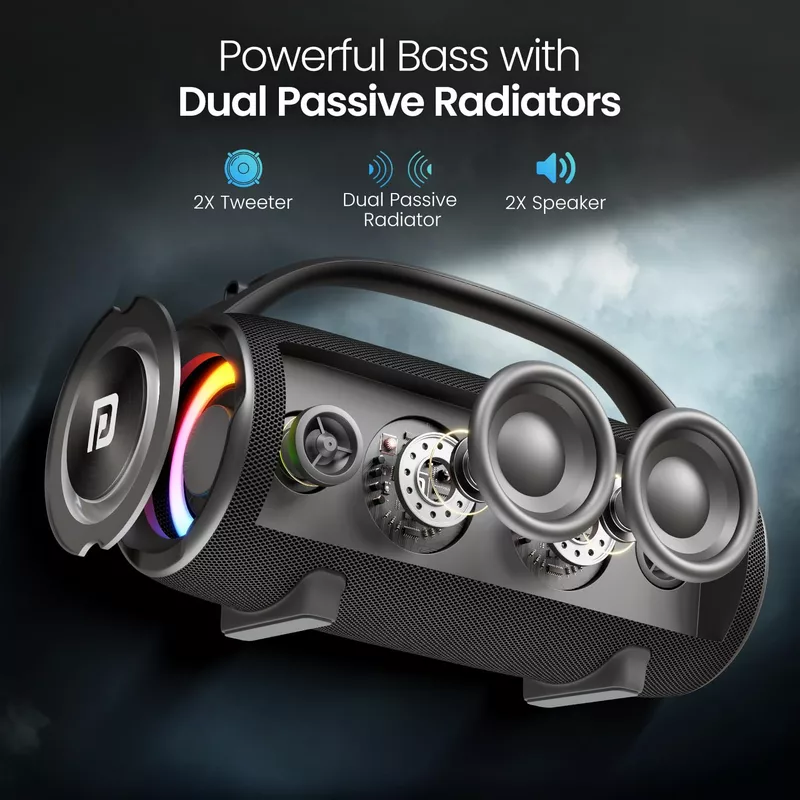 Portronics Thunder 2.0 – 60W Party Speaker with Rich Sound, Dynamic RGB Lights & TWS Connectivity