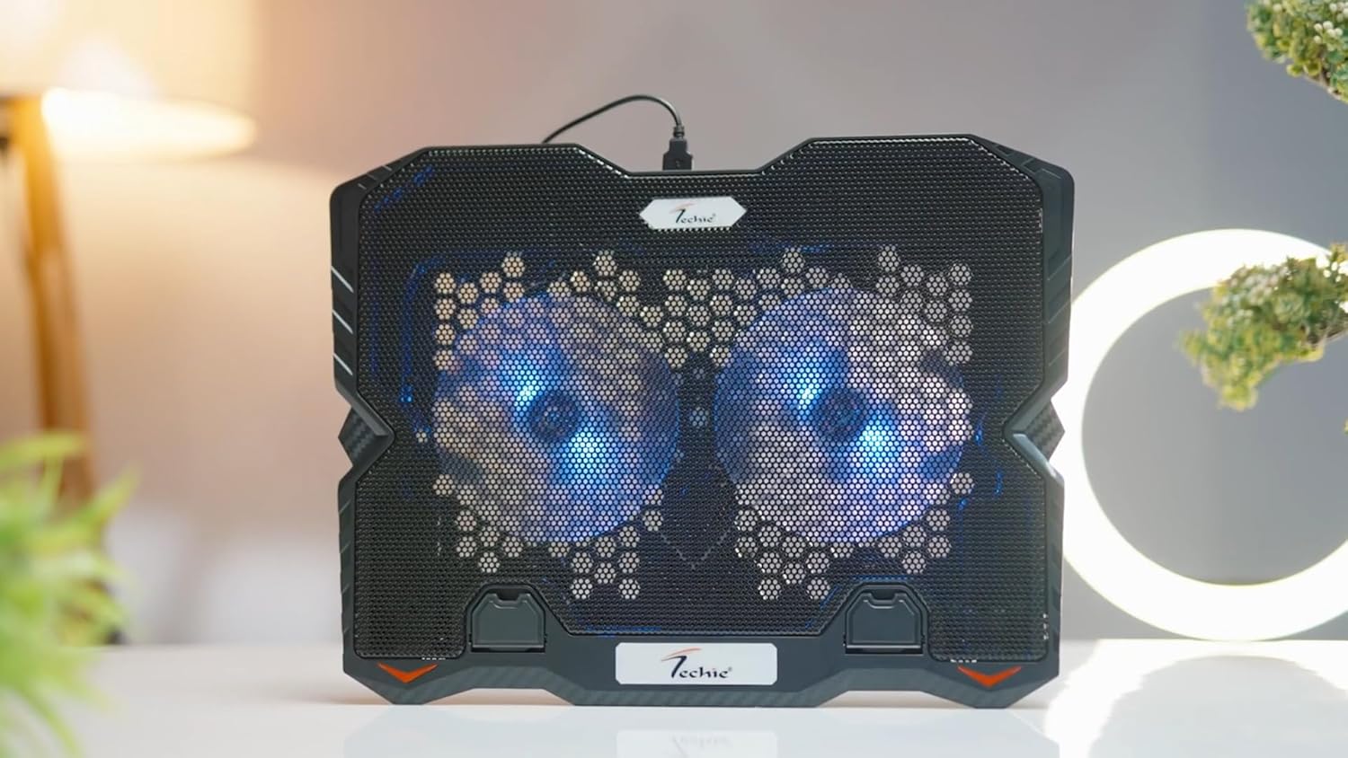 Techie 5-Fan Laptop Cooling Pad – Adjustable Speed & Sturdy Stand