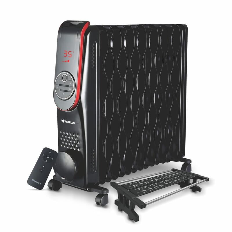 Havells OFR 15 Wave Fin DIGI with 3 Heat Setting, 2500 watt, Automatic Digital Control of Temperature