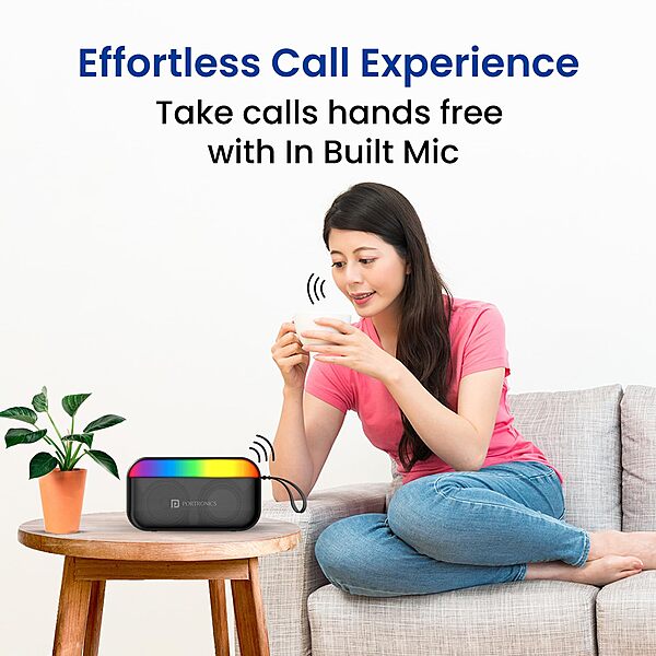 Portronics Plugs 2 8W Portable Bluetooth Speaker offers powerful sound in a compact design. Enjoy wireless music with long battery life, making it perfect for travel and outdoor use.