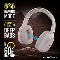 ZEBRONICS Thunder PRO Over Ear Wireless Headphone with Dual Pairing, Gaming Mode, ENC, Bluetooth, Call Function, Aux, Micro SD, Voice Assistant, Deep Bass, Up to 60h Backup