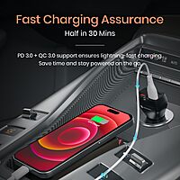 Portronics Car Power Quard 111W 4 Port Car Charger Dual Type-C PD & USB Fast Charging