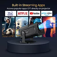 Portronics Beem 470 Mini Projector – 720p HD, 2000 Lumens, Compact Design | Ideal for Home Entertainment, Portable & Lightweight, Supports Multiple Devices