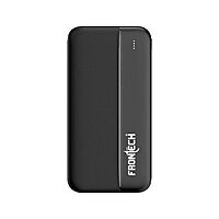 FRONTECH 10000mAh Power Bank – 10W Fast Charging | Dual USB Output | Type-C & Micro USB Input/Output | LED Indicators | Compact Pocket Design | Black