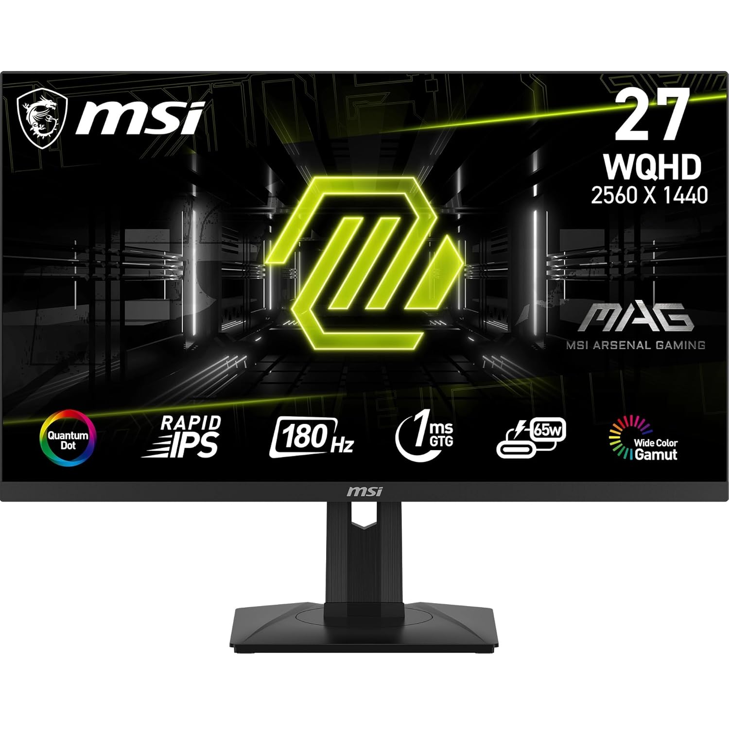 MSI MAG, 27-Inch Rapid IPS, 180Hz QHD Gaming Monitor, MAG 274QRF QD E2