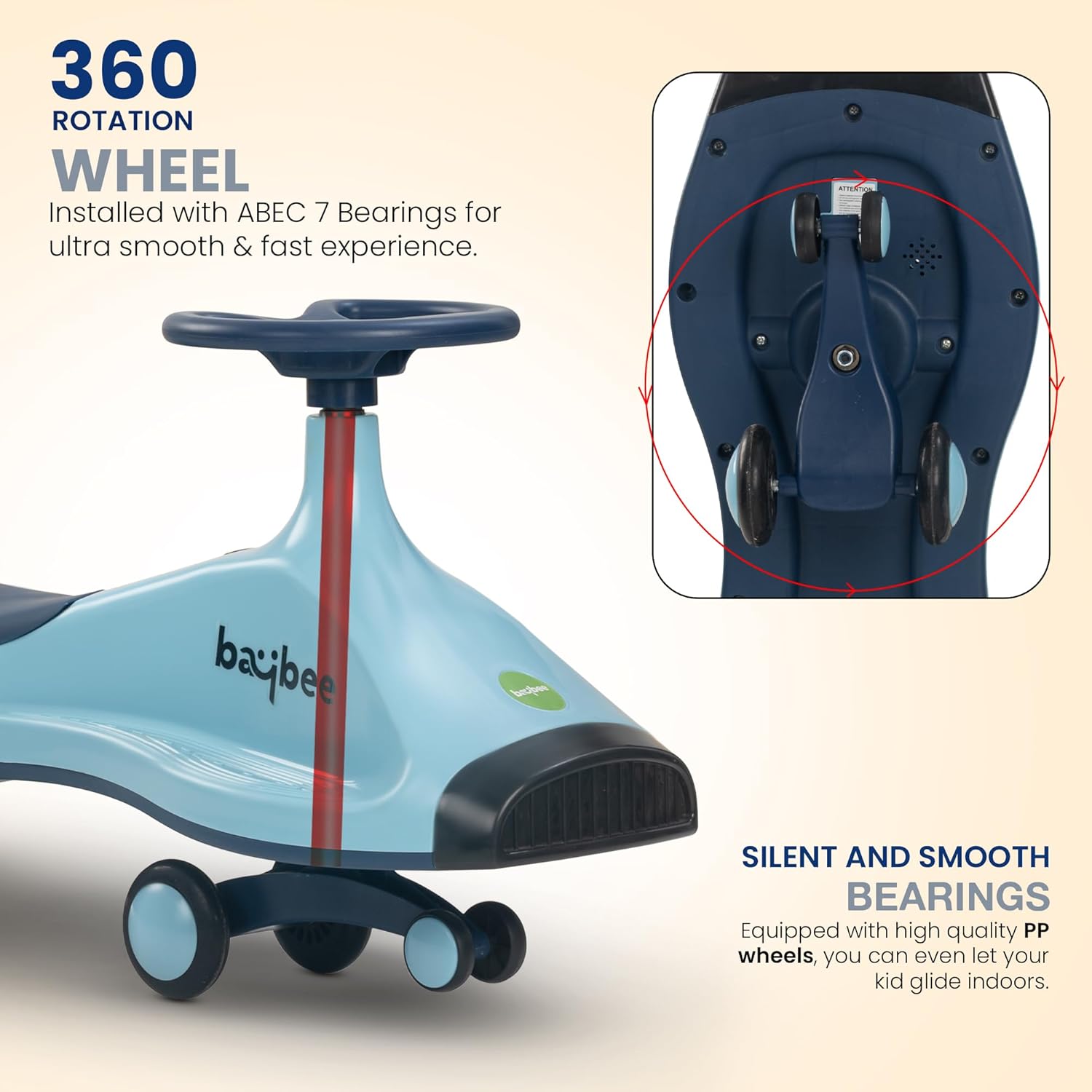 Baybee Primo Kids Magic Swing Cars for Kids-Blue