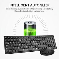 Portronics Key7 Wireless Keyboard & Mouse Combo – 2.4GHz USB Receiver | 10m Range | 12 Shortcut Keys | Adjustable DPI | 10 Million Key Life | Black