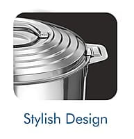 MILTON Galaxia 7500 Double Walled Stainless Steel Casserole, 6.2 litres, Silver