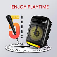 Portronics POR 2018 Melomix 20W Bluetooth Speaker – Wired Mic | TWS | FM | AUX/USB/MicroSD | Black